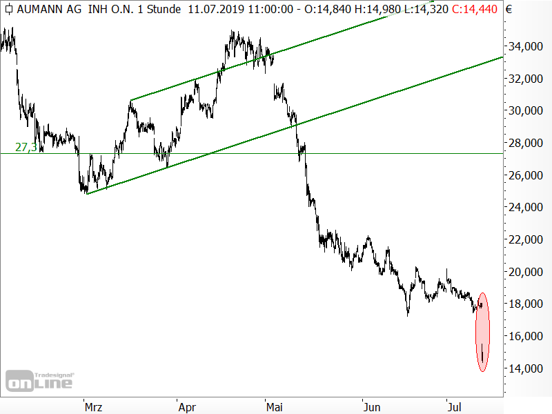 Aumann - Kurseinbruch nach Gewinnwarnung