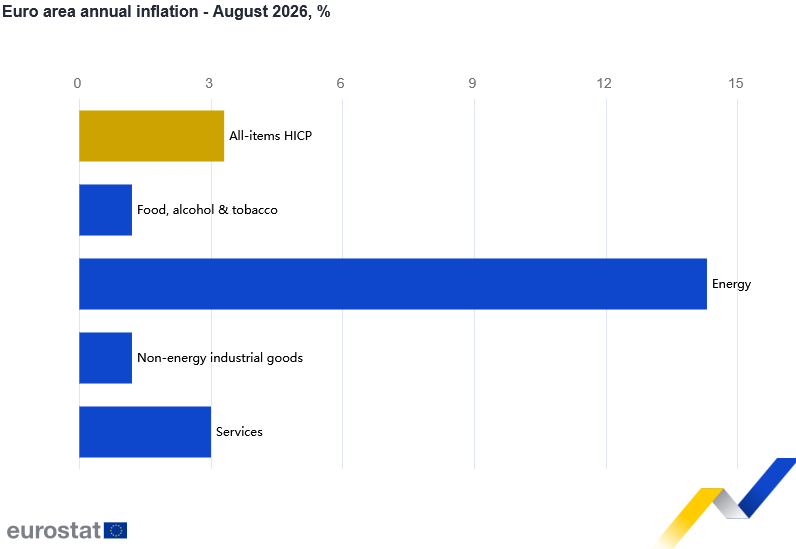 Preise für Energie waren der größte Treiber der Inflation in der Eurozone im August 2026